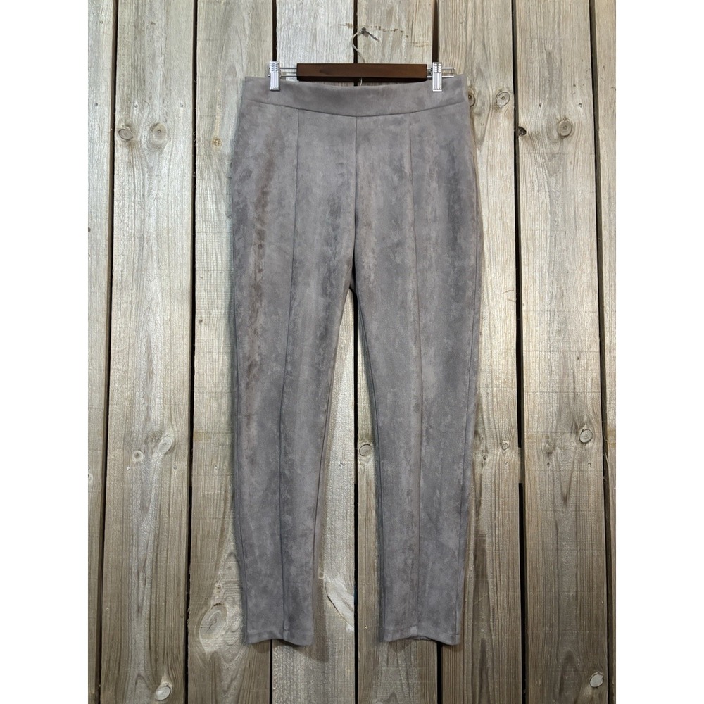 Neiman‎ Marcus Taupe Faux Suede Pull-On Pants 🤎 Cropped / 26" Inseam L